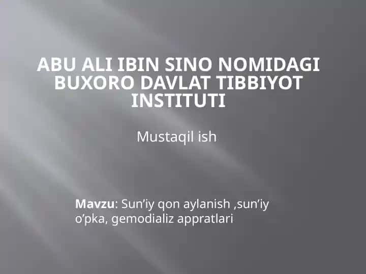 Sun’iy qon aylanish apparatlari