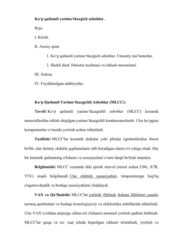 Ko‘p qatlamli yarimo‘tkazgichli asboblar