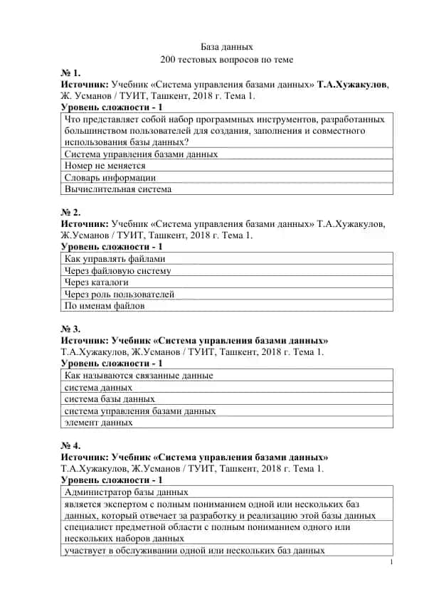 База данных
