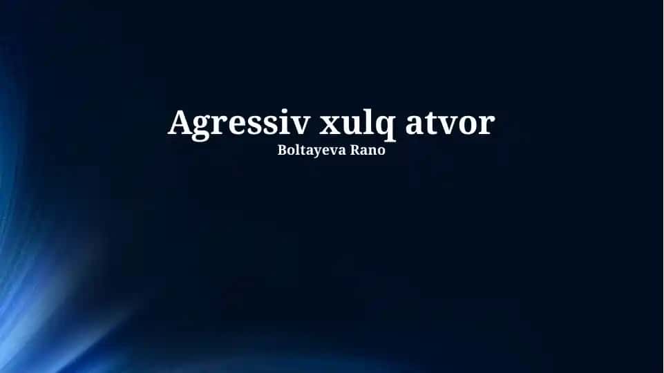 Agressiv xulq-atvor