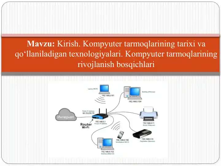 Kompyuter tarmoqlarining rivojlanish bosqichlari