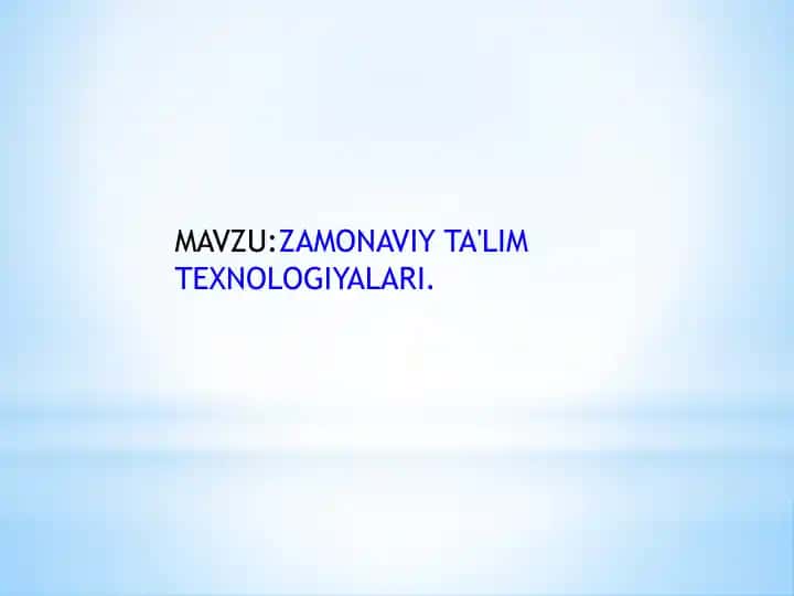 Ta'lim texnologiyalari