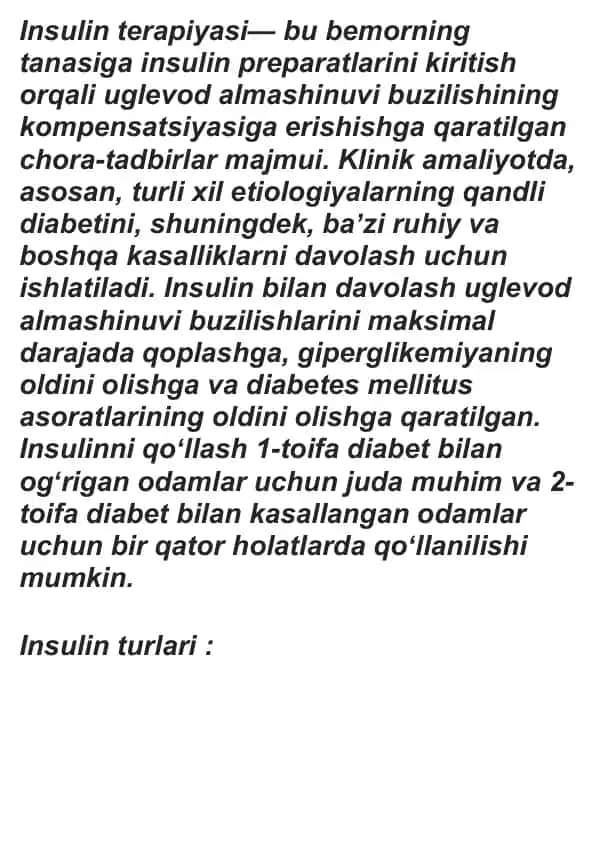 Insulin terapiyasi