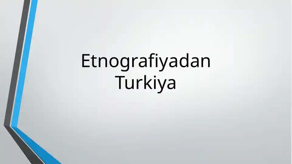 Etnografiyadan Turkiya