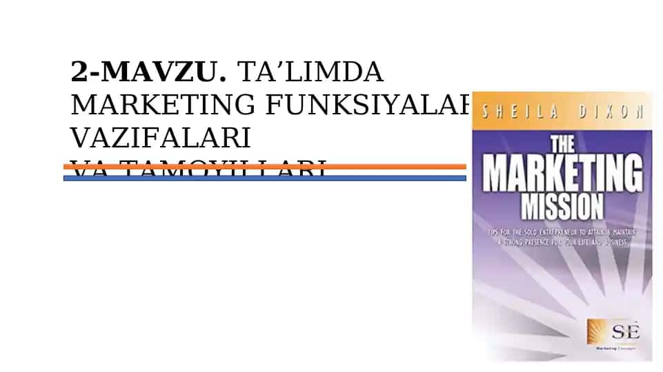 TA’LIMDAMАRKЕTING FUNKSIYALАRI, VАZIFАLАRI