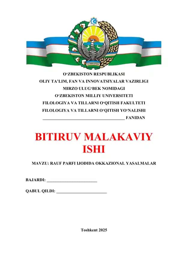 Rauf Parfi ijodida okkazional yasalmalar