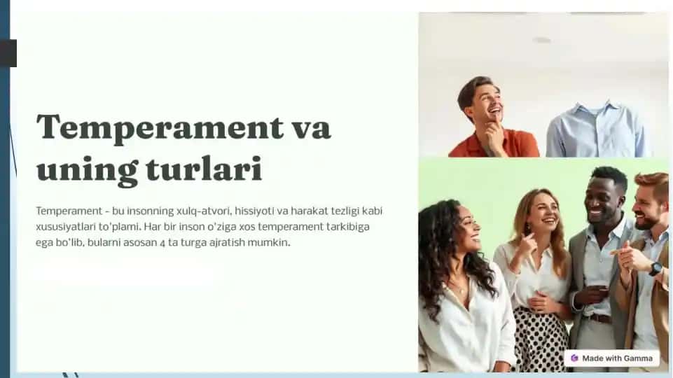 Temperament tushunchasi va xususiyatlari