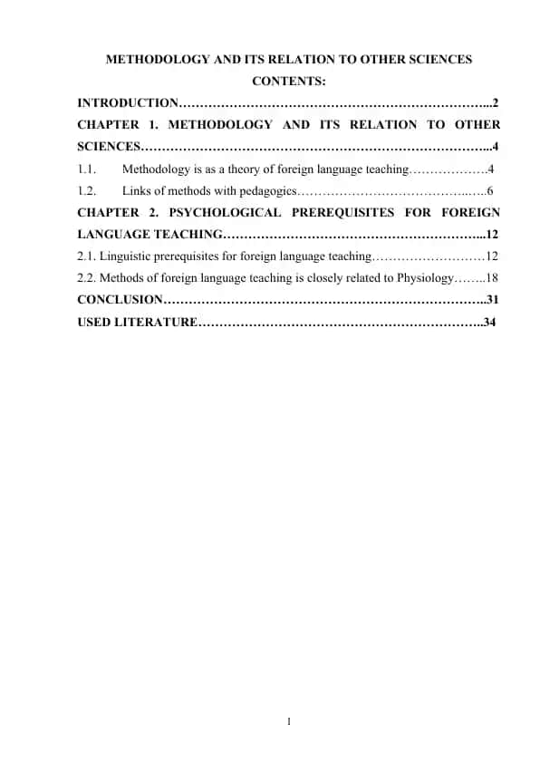 Methods of Foreign Language Teaching