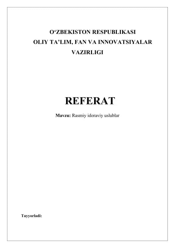 Rasmiy idoraviy uslublar