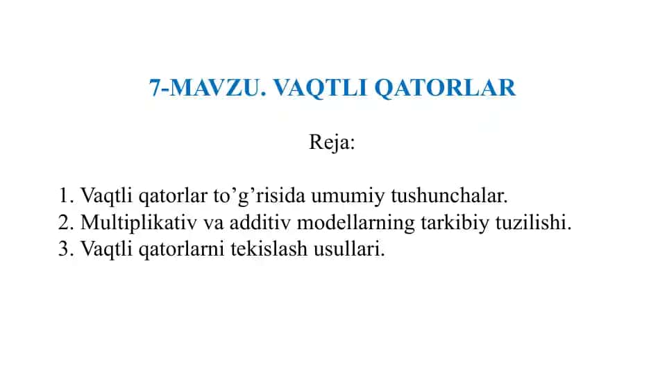 Vaqtli qatorlar