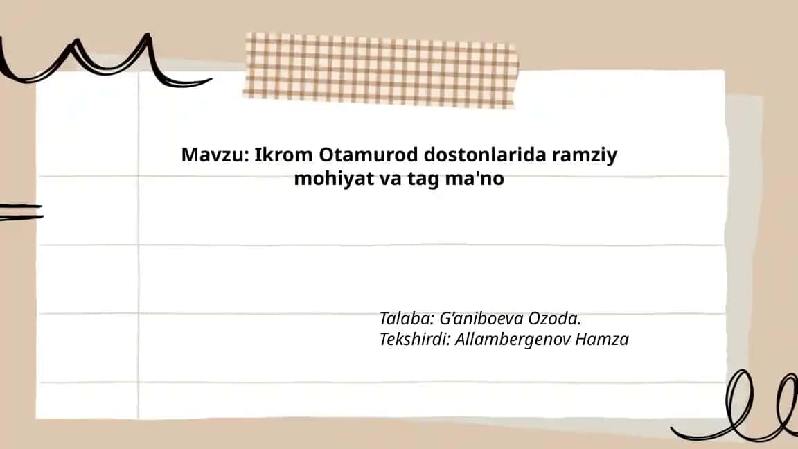 Ikrom Otamurod dostonlarida ramziy mohiyat va tag ma'no