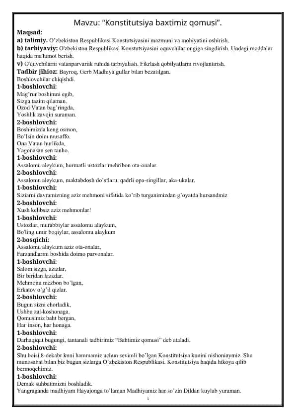 Konstitutsiya baxtimiz qomusi