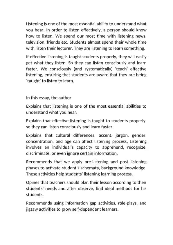 Effective Listening Skills Development