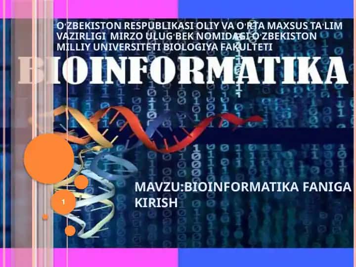 Bioinformatika faniga kirish