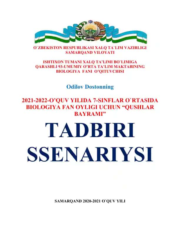 "Qushlar Bayrami" Tadbiri Ssenariysi