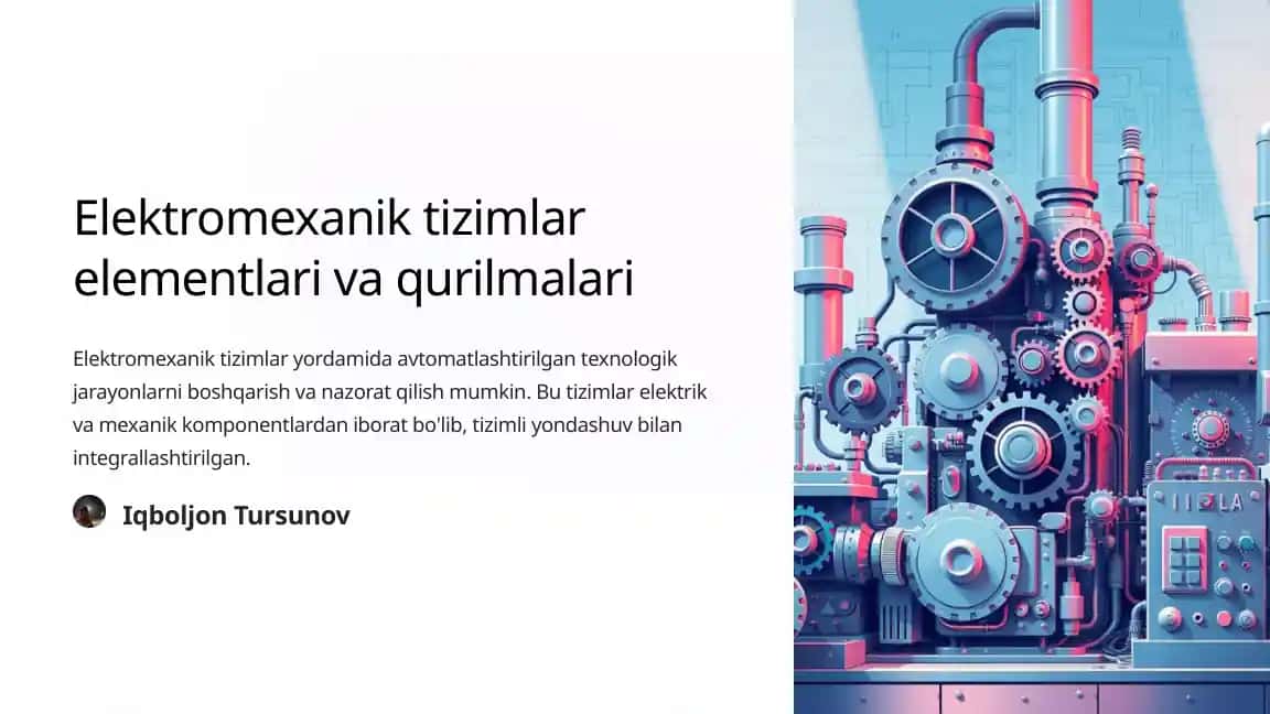 Elektromexanik tizimlar elementlari va qurilmalari