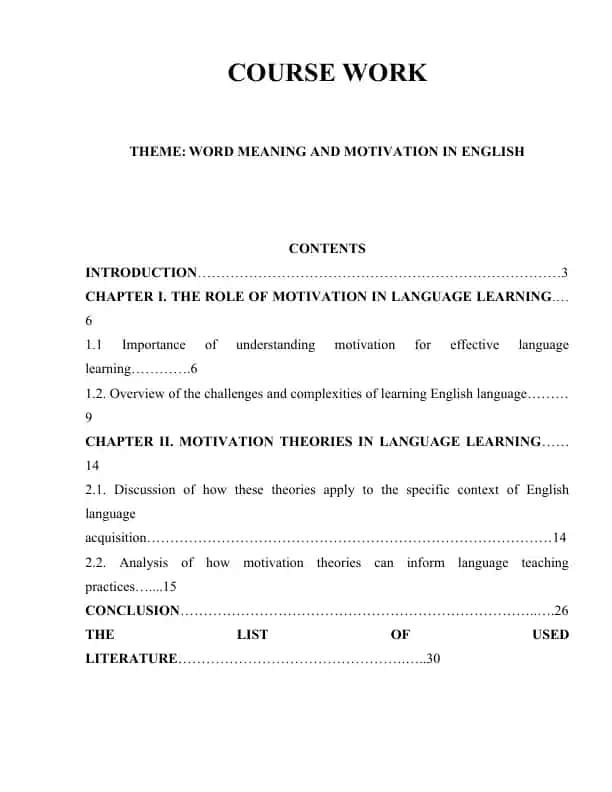 Language Learning: Word Meaning and Motivation