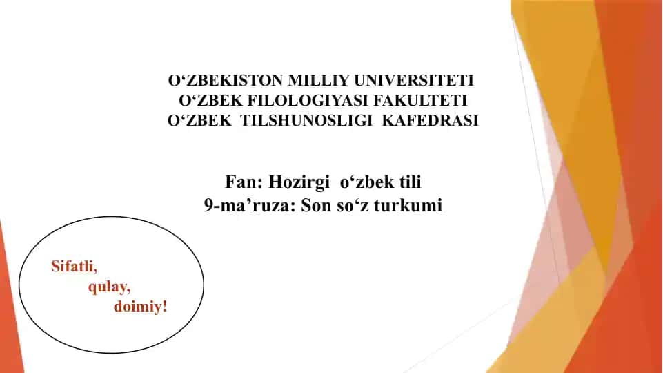 Son so‘z turkumi