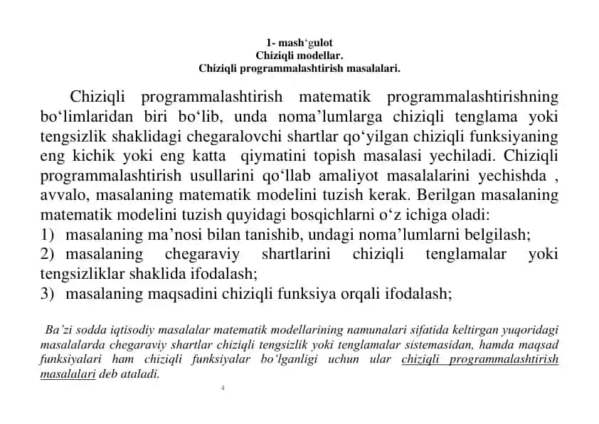 Chiziqli modellar