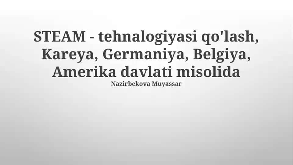 Bugʻ texnologiyalari va ularning xalqaro qoʻllanilishi
