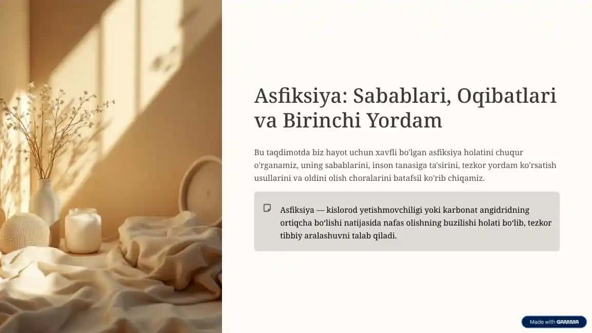 Asfiksiya: Sabablari, Oqibatlari va Birinchi Yordam
