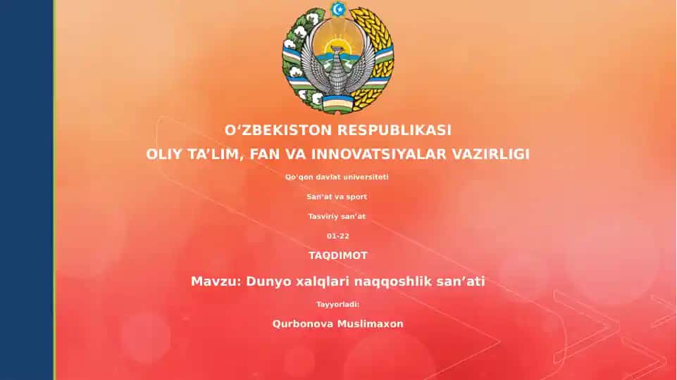 Dunyo xalqlari naqqoshlik san’ati