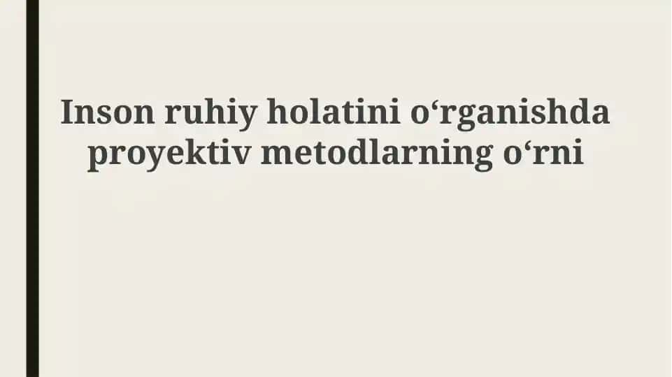 Proyektiv Metodlar