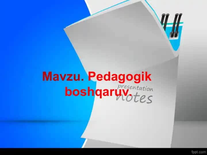 Pedagogik boshqaruv