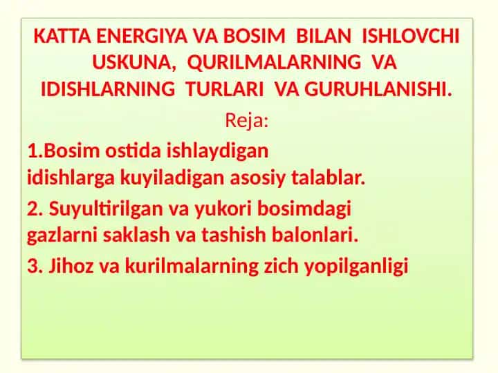 Bosimostida ishlaydigan idishlar