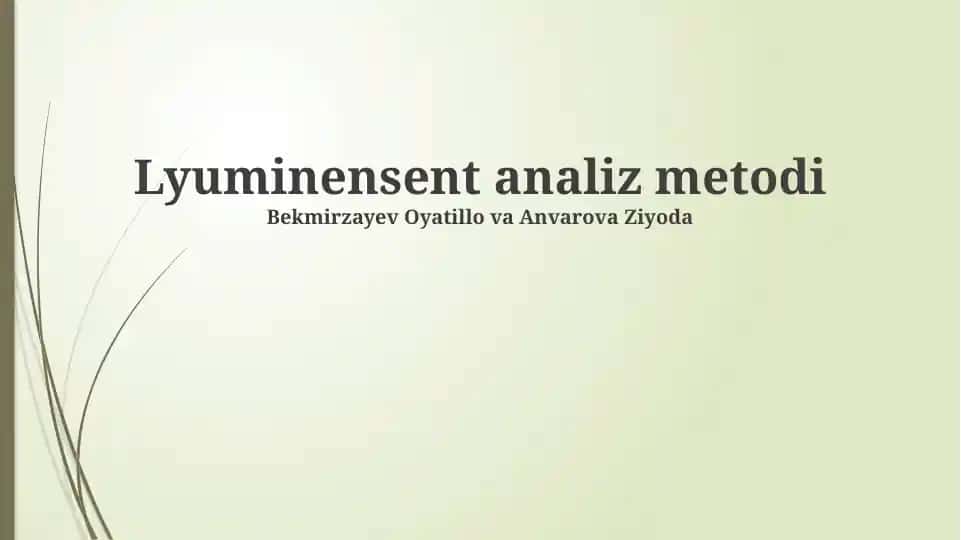 Lyuminensent analiz metodi