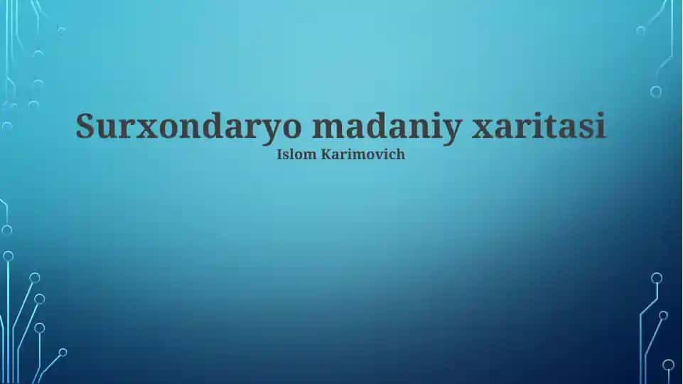 Surxondaryo madaniy xaritasi