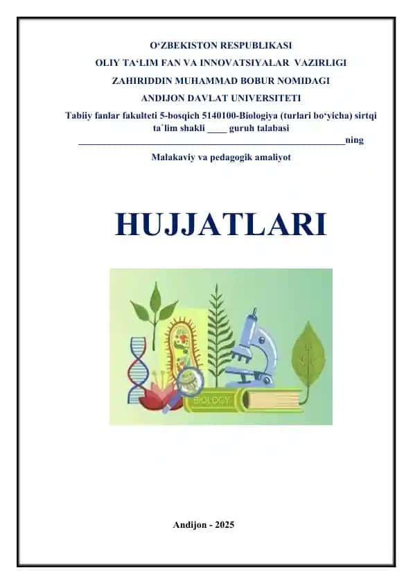 Biologiya fani haqida malakaviy va pedagogik amaliyot