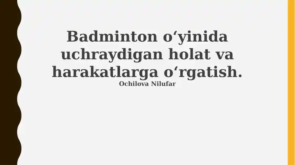 Badminton o'yin vaziyatlari: tushunchalar va turlari