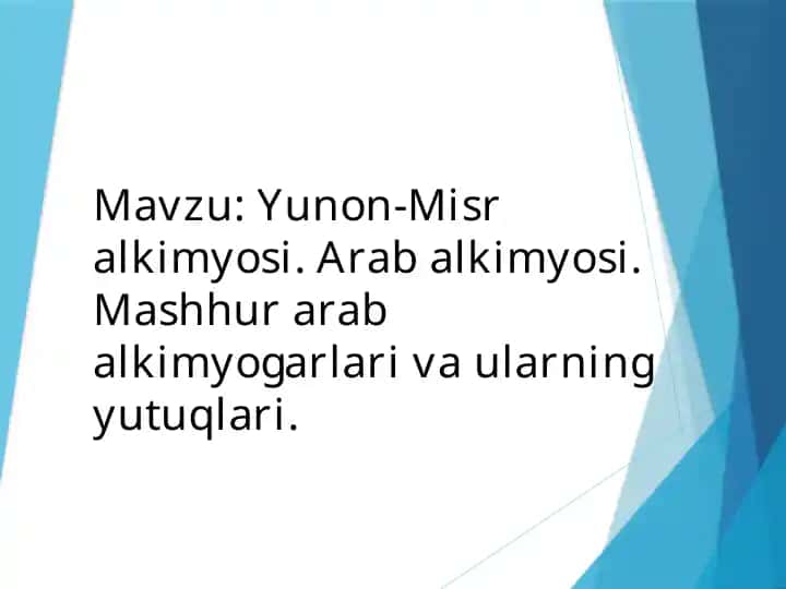 Yunon-Misr alkimyosi va Arab alkimyosi