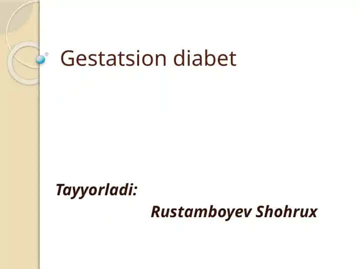 Gestatsiondiabet