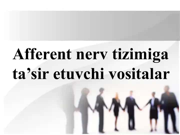 AFFERENT INNERVATSIYAGATA’SIRETUVCHIDORILAR