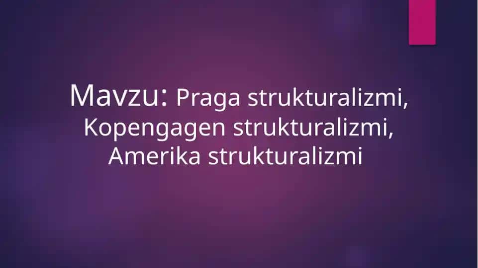 Strukturalizm va Tilshunoslik