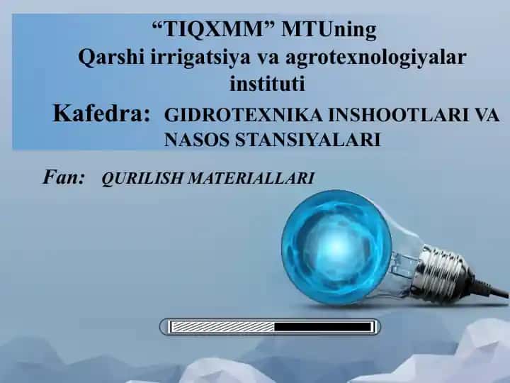 QURILISH MATERIALLARI