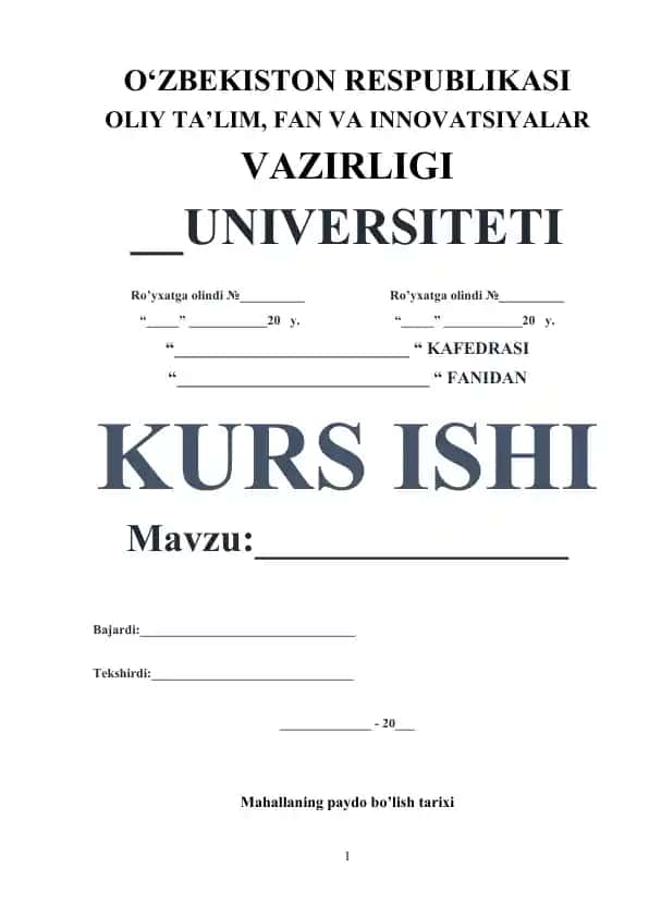 Mahallaning paydo bo‘lish tarixi