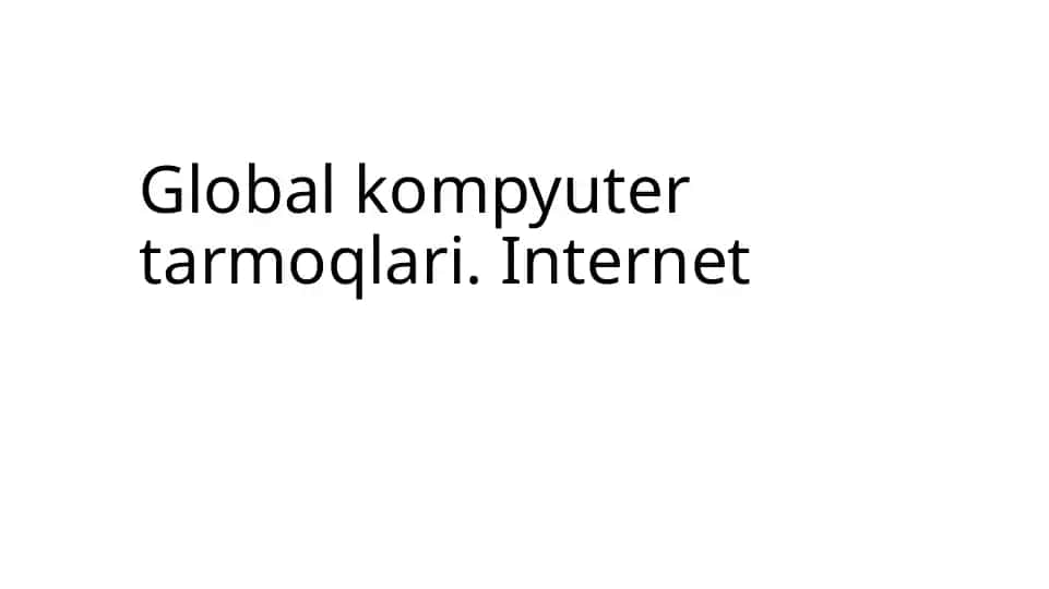 Global kompyuter tarmoqlari