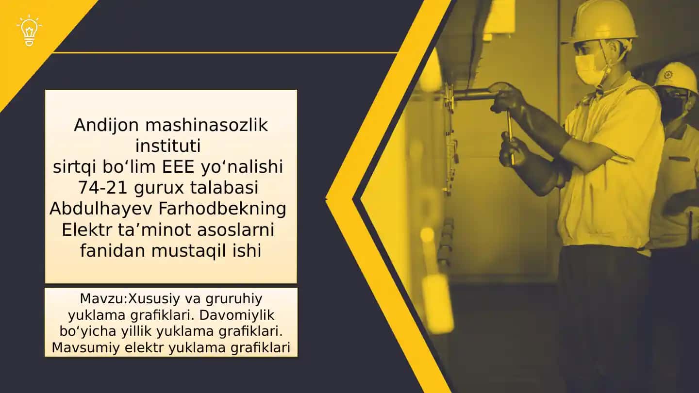 Xususiy va gruruhiy yuklama grafiklari