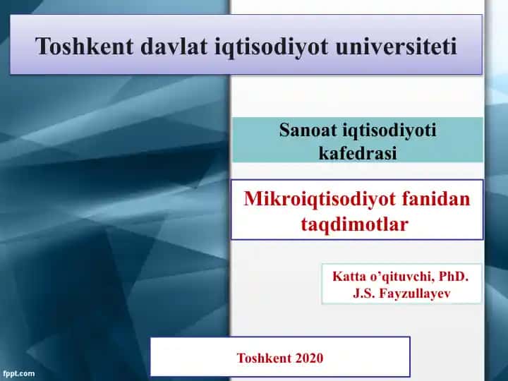 Iqtisodiy bazis tushunchalari (mikroiqtisodiyot fanidan taqdimot)