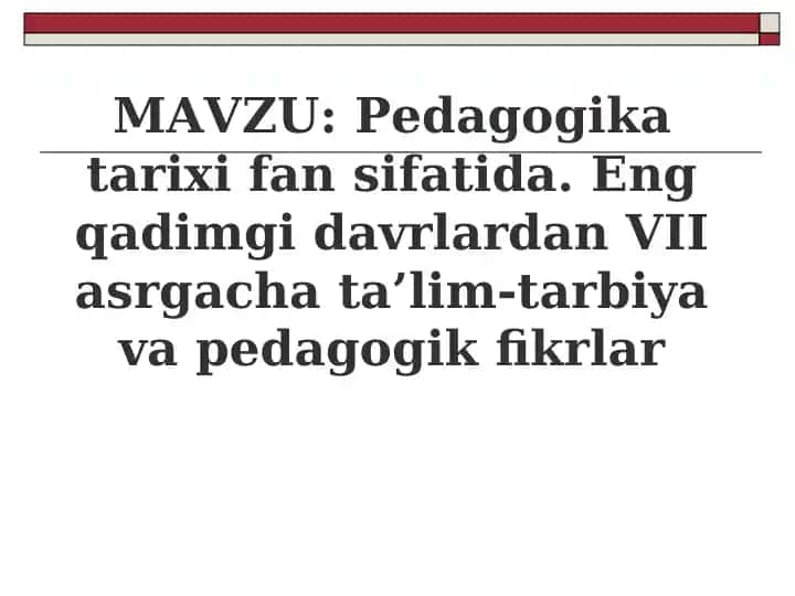 Pedagogika tarixi