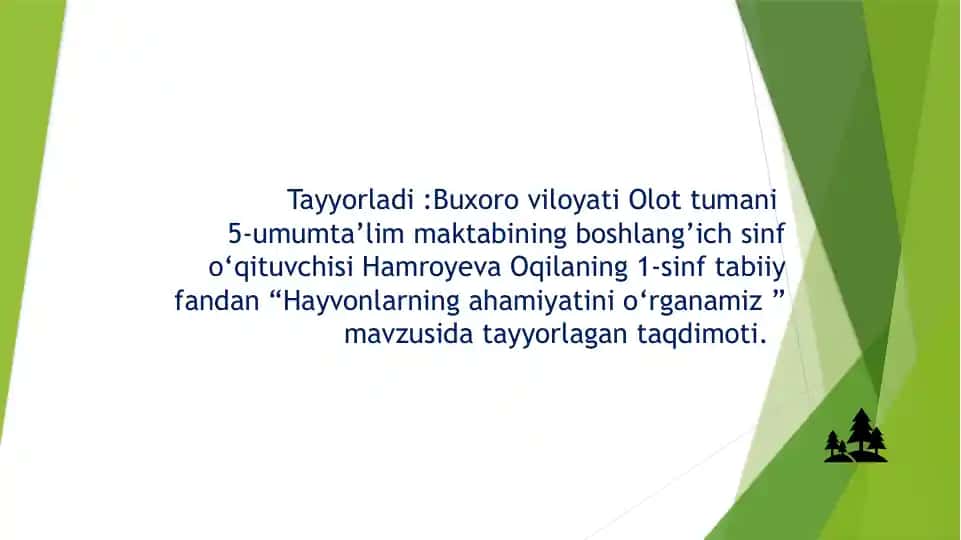 Hayvonlarning ahamiyatini o‘rganamiz taqdimoti