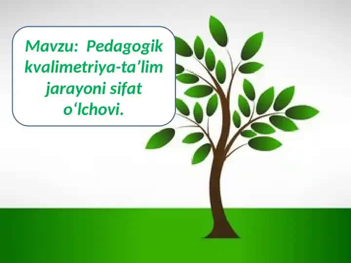 Pedagogik Kvalimetriya Ta'limi