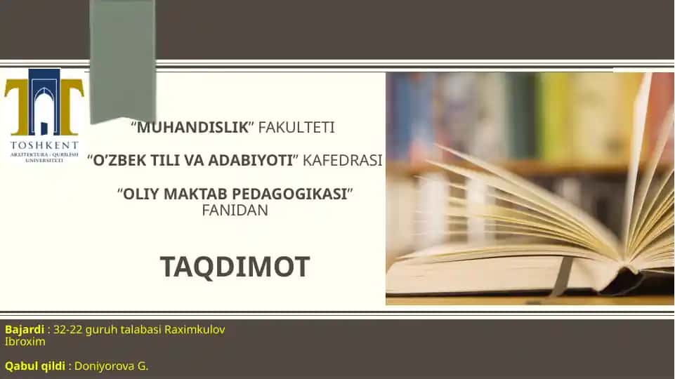 Zamonaviy pedagogik texnologiyalar orqali o'qitishni tashkil etish shakllari