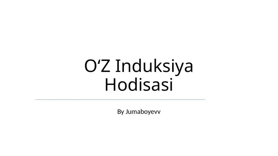 OʻZ Induksiya Hodisasi