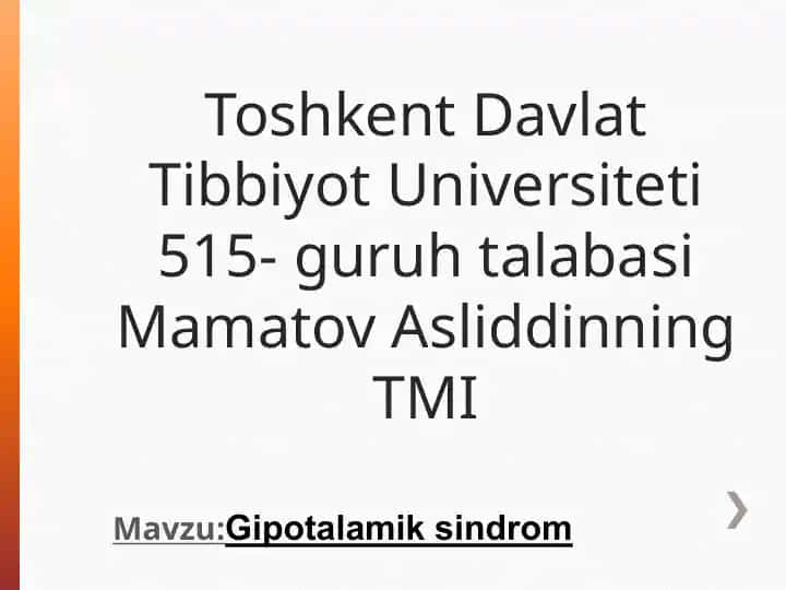 Gipotalamik sindrom