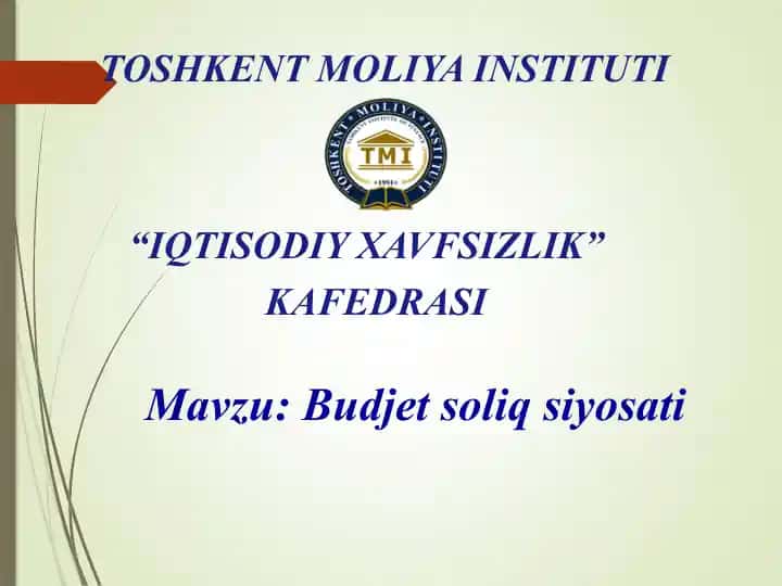 Budjet soliq siyosati