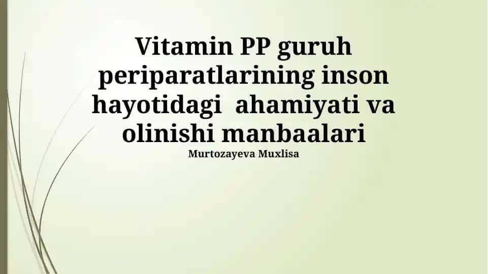 Vitamin PP guruhi preparatlari